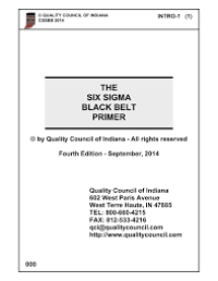 Image of THE CERTIFIED SIX SIGMA BLACK BELT PRIMER E-BOOK